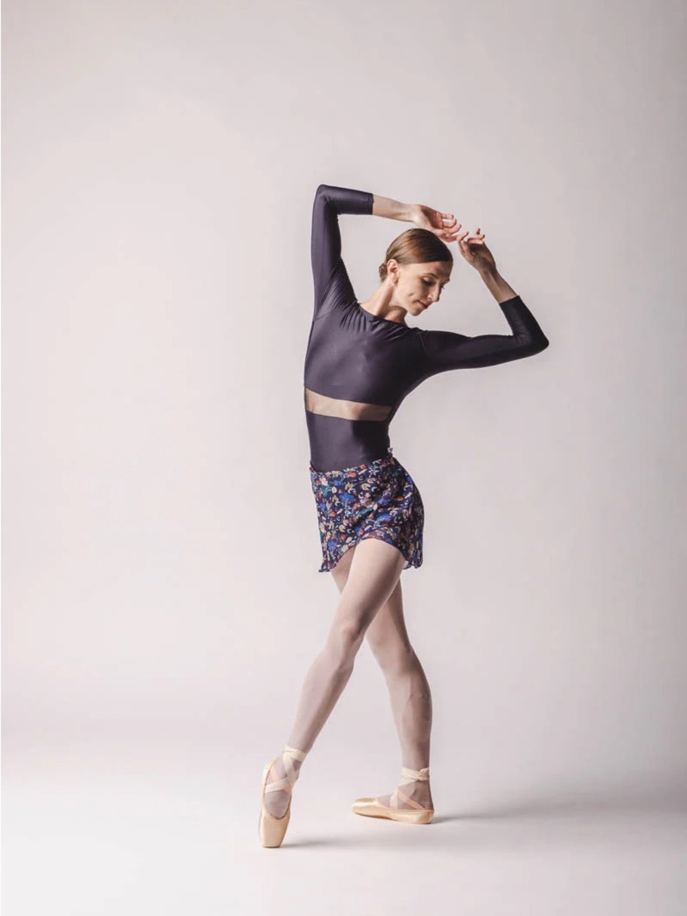 WorldWideBallet Floral Wrap Skirt - Blue